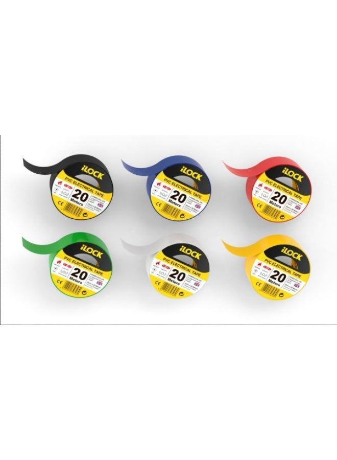 iLOCK i-LOCK PVC Electrical Tape – 20 Meters | Ultra-Strong, Pack 4PCS, Heat & Fire Resistant, Multi-Color - Image 5