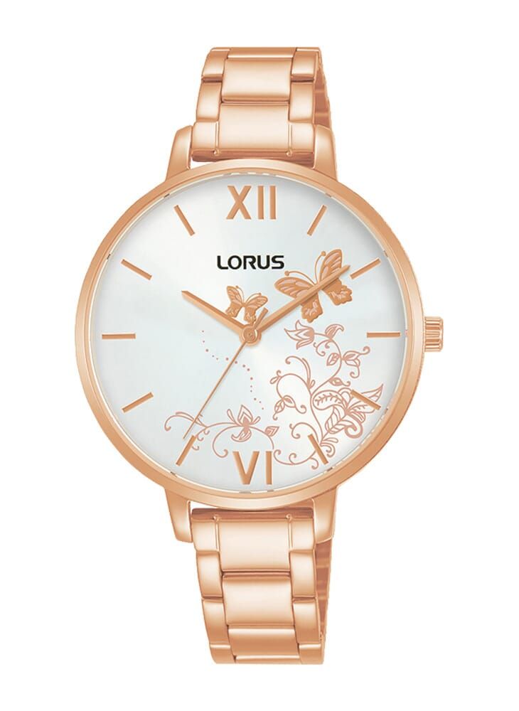 LORUS لورس ساعة يدوية كوارتز بمينا بيضاء وأشعة شمسية من الفولاذ المقاوم للصدأ للنساء RG296SX9 - Image 1