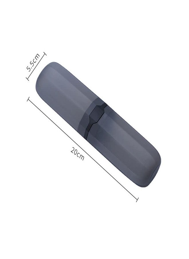 luzen 2Pcs Travel Toothbrush Case Holder Hard Plastic Portable Toothbrush Toothpaste Storage Box Container for Travel Camping Home School Business Use, Transparent Black - Image 3