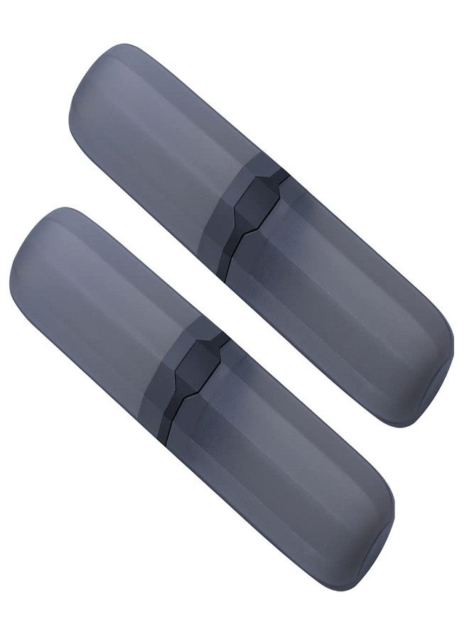 luzen 2Pcs Travel Toothbrush Case Holder Hard Plastic Portable Toothbrush Toothpaste Storage Box Container for Travel Camping Home School Business Use, Transparent Black - Image 1