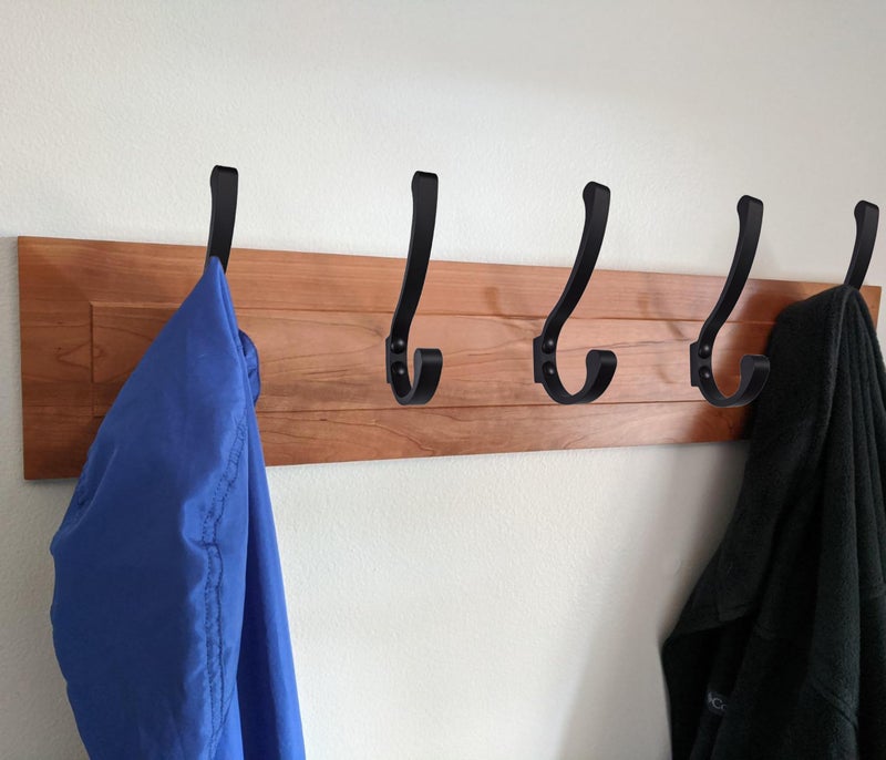 Latomex Coat Hooks for Wall, Heavy Duty Large Wall Hooks for Hanging Wall Mounted Metal Robe Hooks Utility Hooks for Coat, Scarf, Bag, Towel, Key, Cap, Cup, Hat (Black, 6 Pack) - Image 3