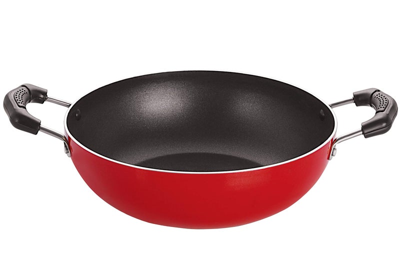 Nirlon MasterChef Non Stick Aluminium Kadhai Wok -18.5cm -1.2 Litre (Red) - Image 1