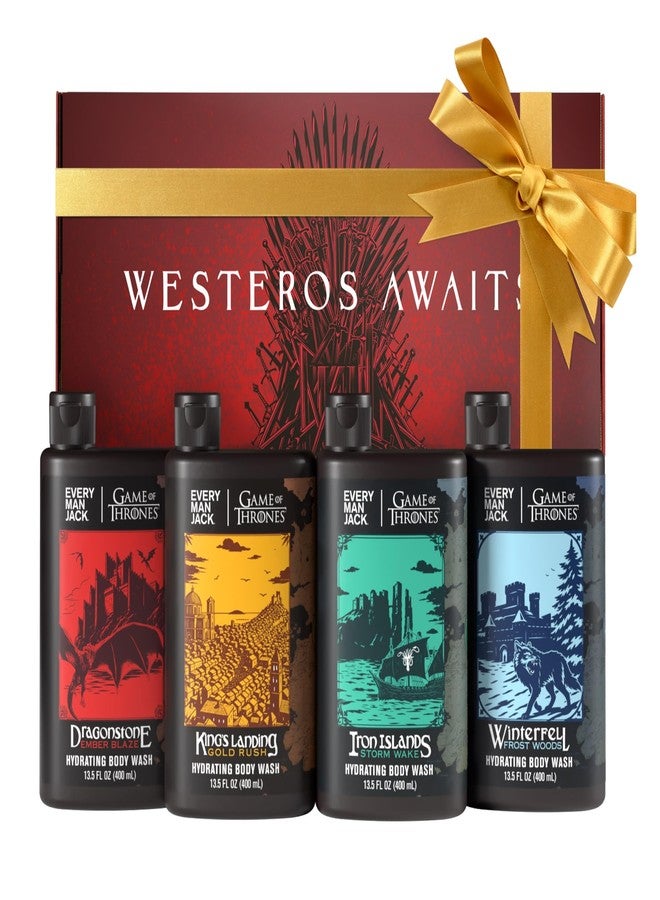 Every Man Jack Game of Thrones Collectors Body Wash Gift Set - Includes 4 Body Washes with Clean Ingredients & Westeros Inspired Scents - Image 1