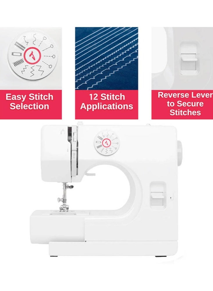 Joshberg Electric Sewing Machine, 12 Stitch Applications, Mending Machine for Clothes Fabrics, Simple Portable Great for Beginners  - Image 2