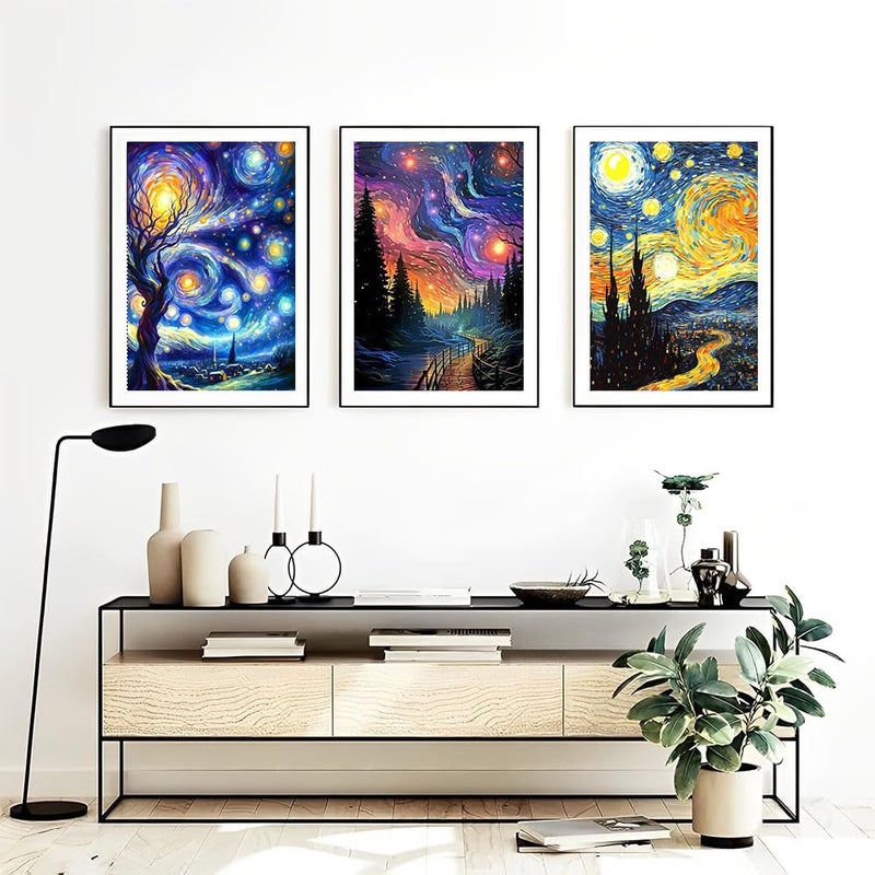 OFRKE Diamond Painting Kits for Adults,3 Pack Abstract Landscape Diamond Art for Beginners, Diamond Round 5D Full Drill Paint with Diamonds Pictures Gem Art Painting Kits DIY Crafts Kits 12x16inch - Image 5
