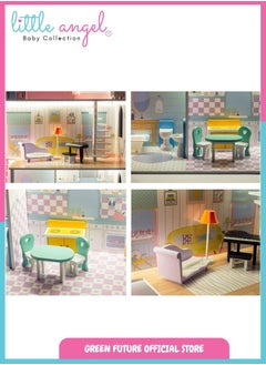 Luxury Wooden Dollhouse for Kids with Furniture Large Pretend Toy for Girls with Accessories Three-Story Role Play Playset with Rooms & Garden Pink - pzsku/Z7F0C6305704C8FA00652Z/45/_/1740645043/889142ce-28f5-4b5d-bf8a-8156f7e58a39