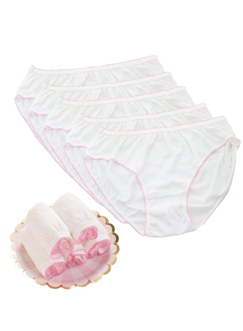 SYOSI Women's Disposable Panties, Cotton Moisture Wicking Underwear, and Breathable, Tagless Multipack, Disposable Panties Girls Disposable Day throwing Pants | for Spa Salon, Hotel, Travel, Daily Use5pcs - Image 1