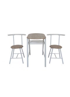 DANUBE HOME Pancho 3 Piece Oval Dining Set Sturdy Kitchen Dining Table With 2 Dining Chairs 1+2 Seater Modern Design Furniture for Home Dining Room White & Sonoma  - Image 2