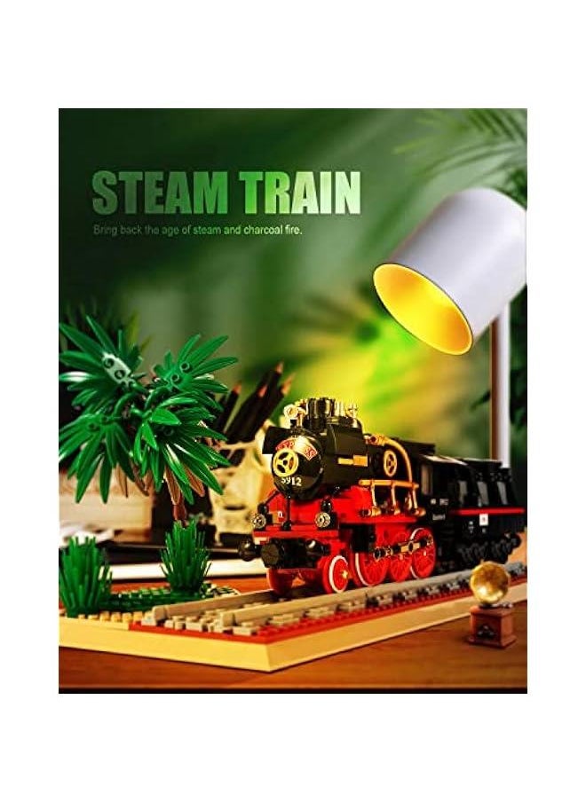 Generic - Classic Steam Train Building Kit with Train Track, Collectible Steam Locomotive Display Toys Set for Kids and Aduld (676 PCS) - Image 1