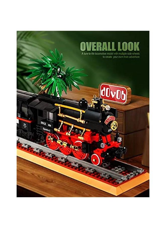 Generic - Classic Steam Train Building Kit with Train Track, Collectible Steam Locomotive Display Toys Set for Kids and Aduld (676 PCS) - Image 1