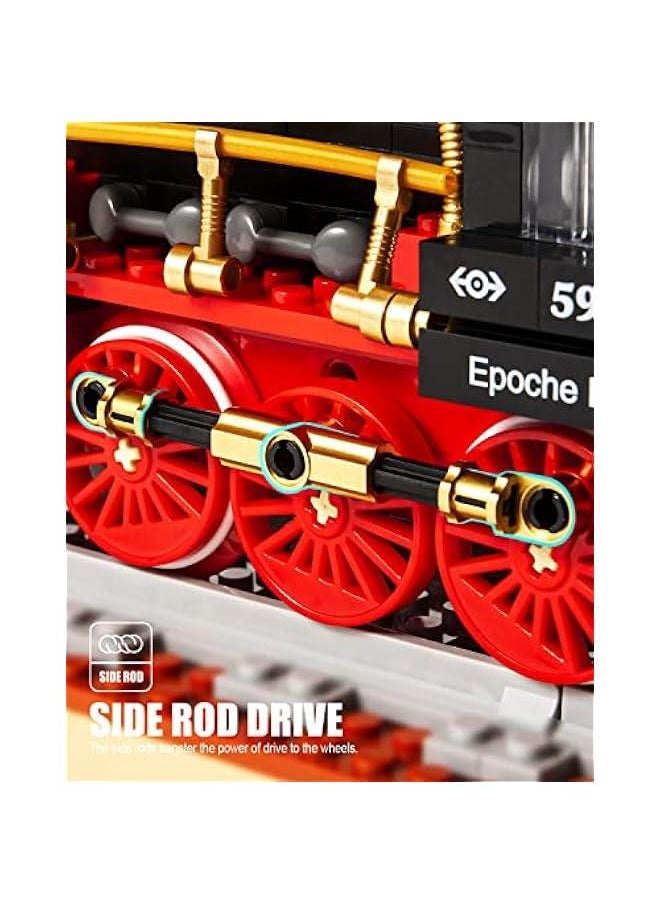 Generic - Classic Steam Train Building Kit with Train Track, Collectible Steam Locomotive Display Toys Set for Kids and Aduld (676 PCS) - Image 1