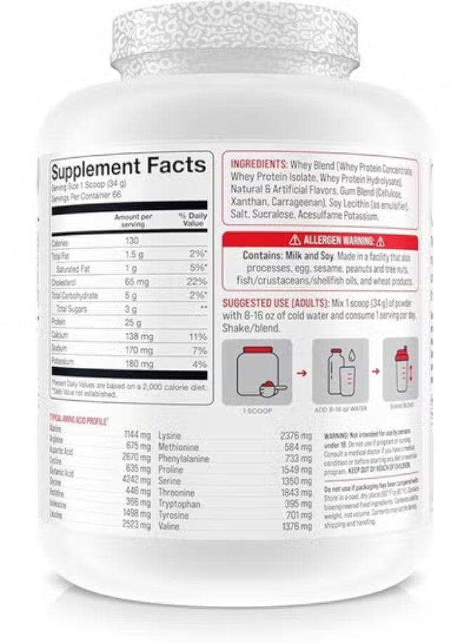 Basic Supplement Whey Protein Powder, 25g Protein, Complete Amino Acid Profile, Gluten-Free, Low Fat, RBST-Free, Supports Muscle Recovery & Antibody Health (5LB, Vanilla) - Image 2