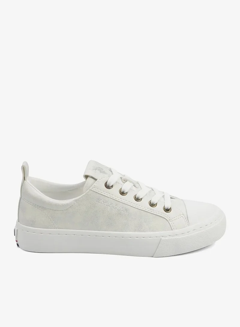 U.S. Polo Assn. U.S. Polo Assn. Women’s White Casual Sneakers | Lightweight Lace-Up Fashion Shoes | Comfortable Everyday Walking Sneakers for Women | Stylish Low-Top Trainers