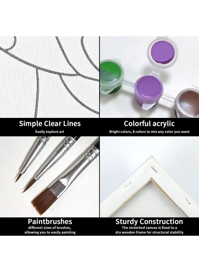 VOCHIC Couples Paint Party Kits Pre Drawn Canvas For Adults For Paint And Sip Date Night Games For Couples Painting Kit 8X10 Crown High Heel Sneakers(2 Pack) - Image 4