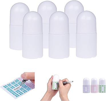 Kare Kind Kare Kind Refillable RollOn Deodorant Bottles 6Pack Empty 1 Oz 30 ml 20 Writable Stickers Twist Cap For Homemade Natural Deodorant Sunscreen Moisturizer etc  - Image 1