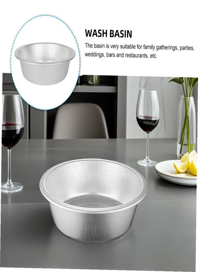 UTHCLO Thickened Aluminum Wash Basin 11.41 Inch Large Round Kitchen Vegetable Fruit Washing Bowl Metal Dishpan for Home and Party Use - Image 4