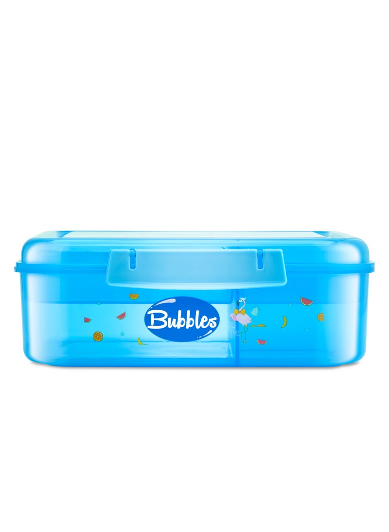 Bubbles - Bubbles Hero 4-Compartment Leak-Proof Lunch Box - Ideal Portion Sizes children and adults Durable, Drop-Proof, Dishwasher Safe, BPA-Free, & Made with Food-Safe Materials (Blue) 1.65 liter - Image 1