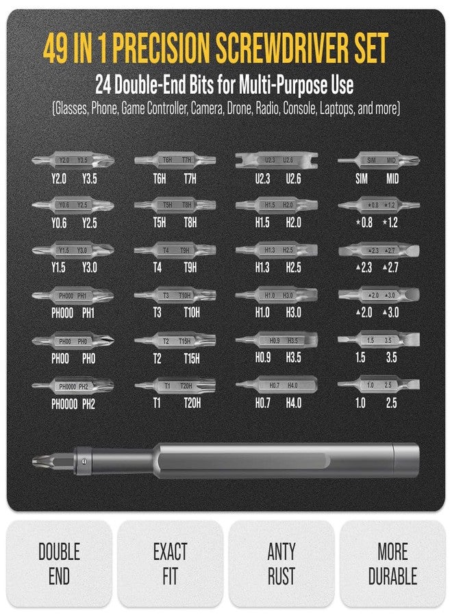 ROME TECH Small Screwdriver Set 49-in-1 Compatible with Laptop, Phone, PC, MacBook, Tablet, Computer, PS5, PS4, Xbox, Watch - Pocket Screwdriver - Image 2