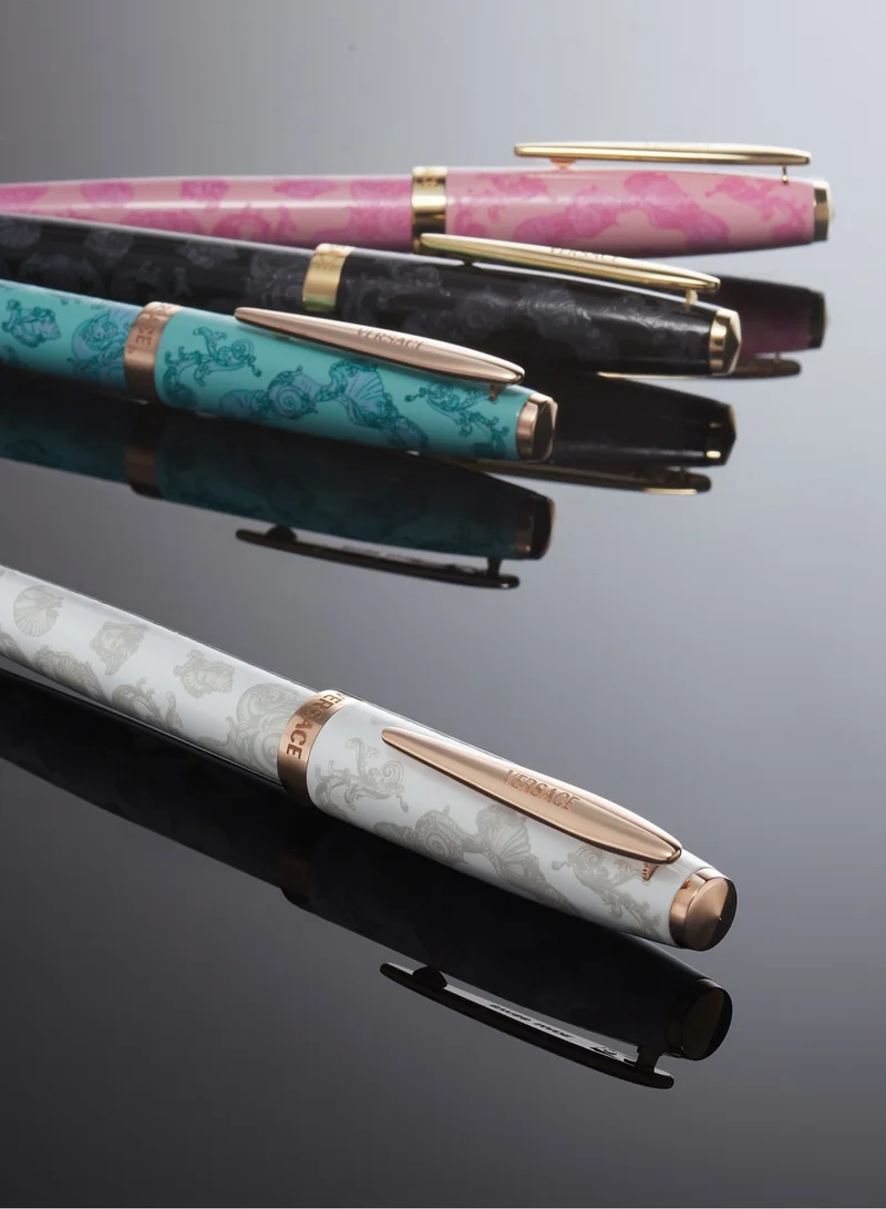VERSACE White Patterned Rollerball Pen Elegant
