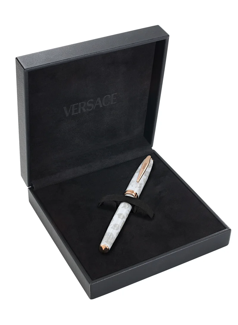 VERSACE White Patterned Rollerball Pen Elegant