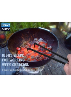 GO2CAMPS GO2CAMPS Charcoal Tong Steel Long for BBQ and Cooking - 25 CM | Barbeque Charcol Tong | Camping Charcoal Tong Long-Small  - Image 4