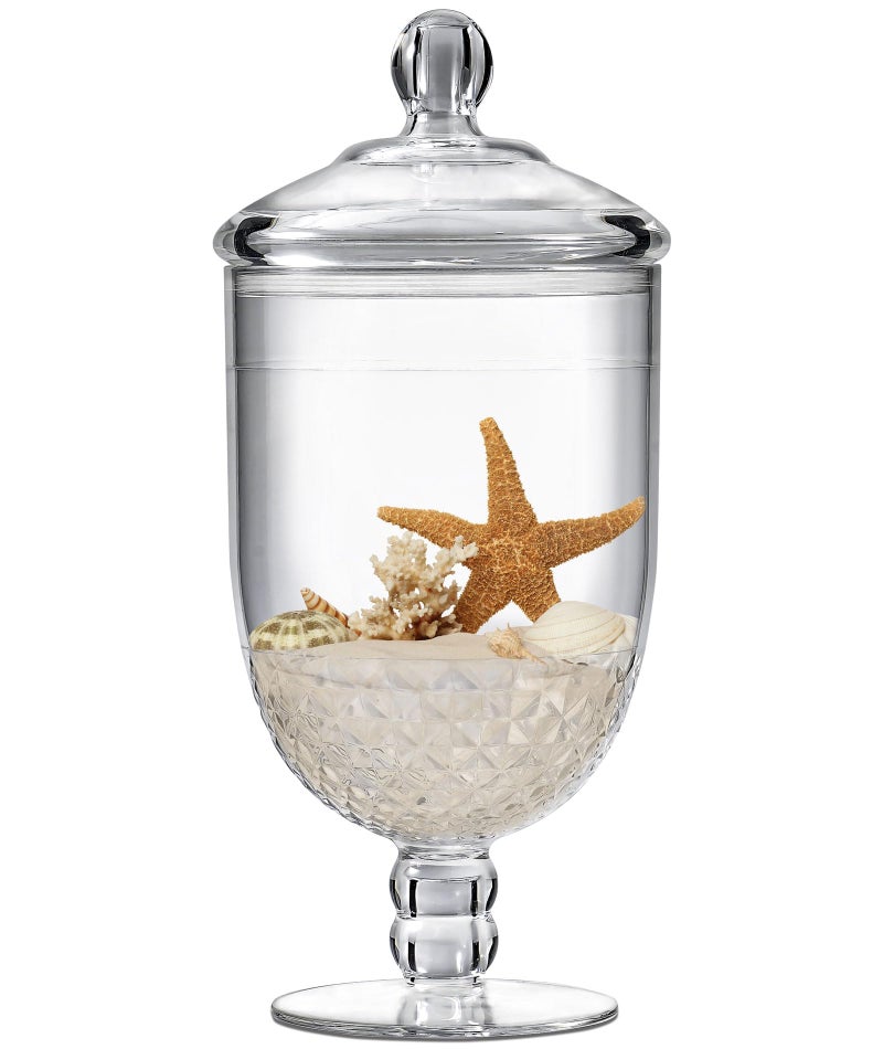 Moflekja Apothecary Jar with Airtight Lid in Premium Acrylic Plastic Decorative Weddings Candy Buffet Elegant Storage Jar 50Ounce