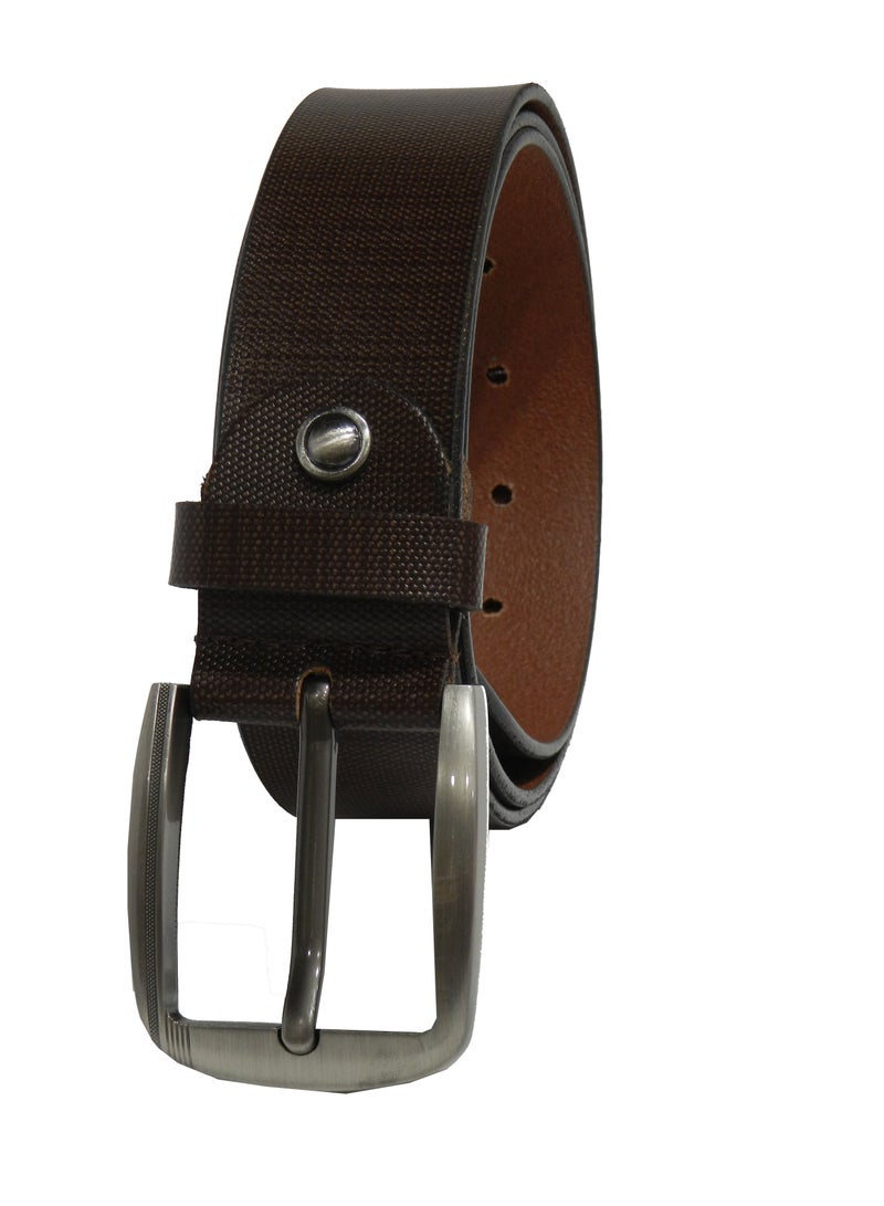 LAVERI LEATHER GENUINE LEATHER 40MM FORMAL AND CASUAL BROWN BELT FOR MENS - Image 4