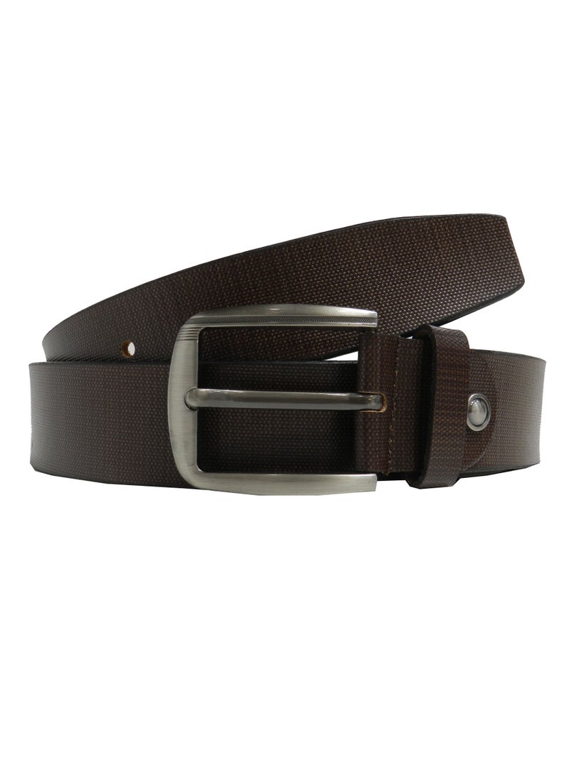LAVERI LEATHER GENUINE LEATHER 40MM FORMAL AND CASUAL BROWN BELT FOR MENS - Image 1