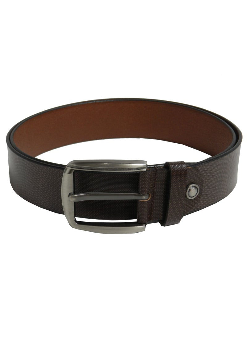 LAVERI LEATHER GENUINE LEATHER 40MM FORMAL AND CASUAL BROWN BELT FOR MENS - Image 3