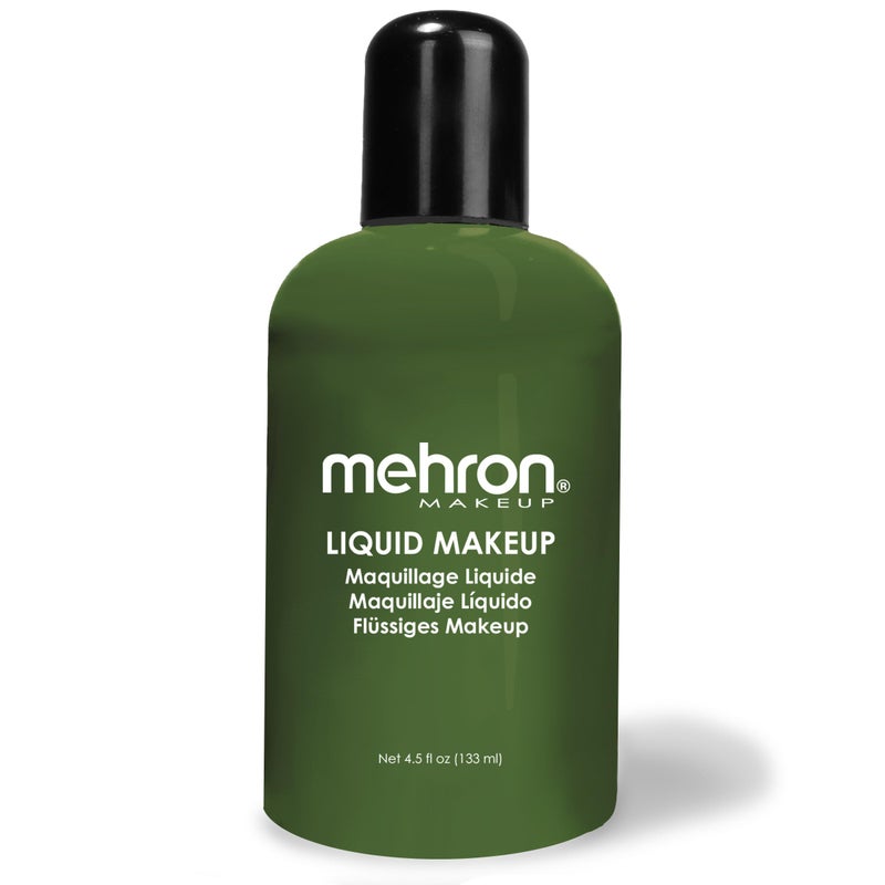 Mehron Makeup Liquid Makeup | Face Paint and Body Paint Perfect for Halloween, Cosplay I Air Brush Compatible 4.5 oz (133 ml) (GREEN) - Image 1