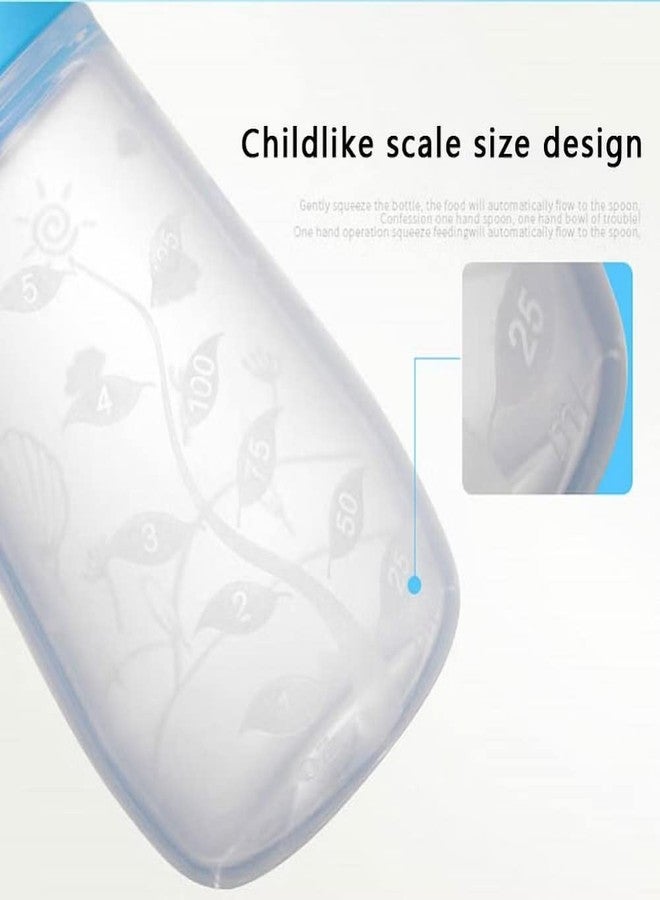 Moppets 4 Ounce Sqeezy Baby First Food/Cereal Feeder Bottle with Ultra-Soft Silicone Spoon (WHITE) - Image 2