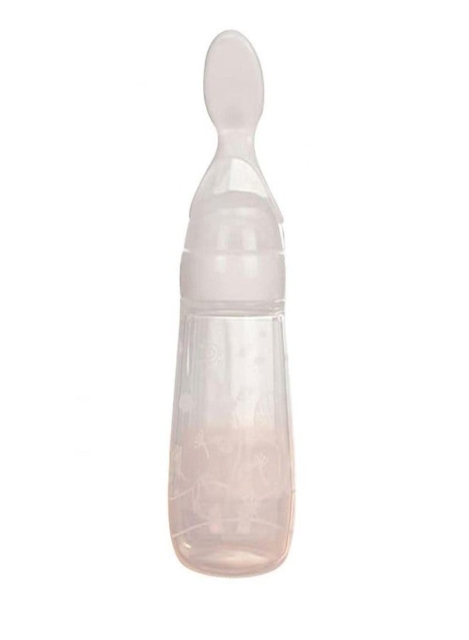 Moppets 4 Ounce Sqeezy Baby First Food/Cereal Feeder Bottle with Ultra-Soft Silicone Spoon (WHITE) - Image 1