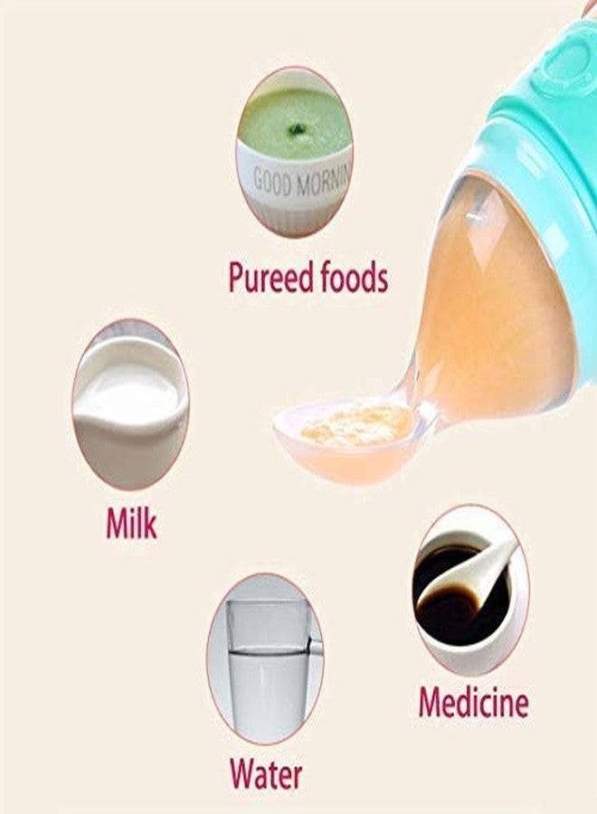 Moppets 4 Ounce Sqeezy Baby First Food/Cereal Feeder Bottle with Ultra-Soft Silicone Spoon (WHITE) - Image 4