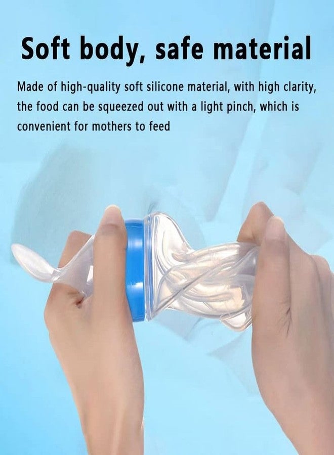 Moppets 4 Ounce Sqeezy Baby First Food/Cereal Feeder Bottle with Ultra-Soft Silicone Spoon (WHITE) - Image 5