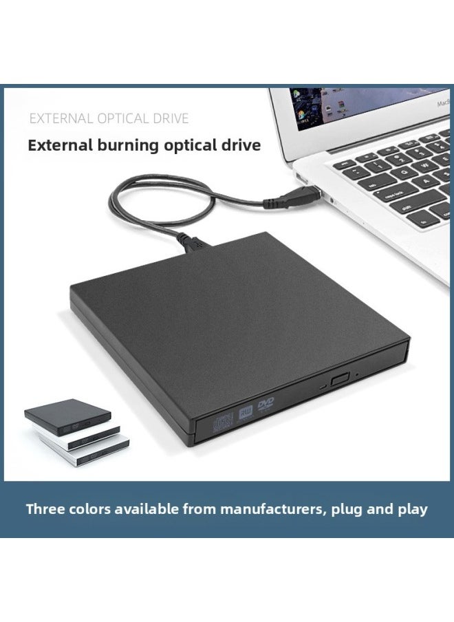 Generic - External Optical Drive Dvd Burner Mobile External Recorder Laptop Desktop Optical Drive Cross Border-Color:Black Dvd Burner - Image 1