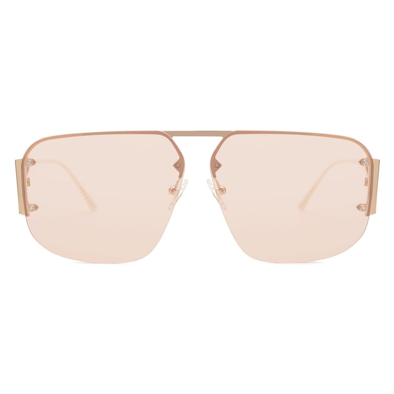 SOJOS Trendy Aviator Sunglasses Mens Womens Retro Metal Rimless Frame Shades Lentes De Sol Para Mujer SJ1192 Brown - Image 1