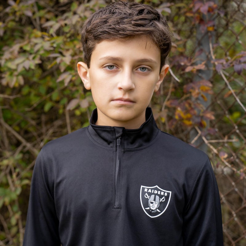 Ultra Game NFL Official Youth Super Soft Quarter Zip Long Sleeve T-Shirt, Houston Texans, Team Color, 8 - Image 3
