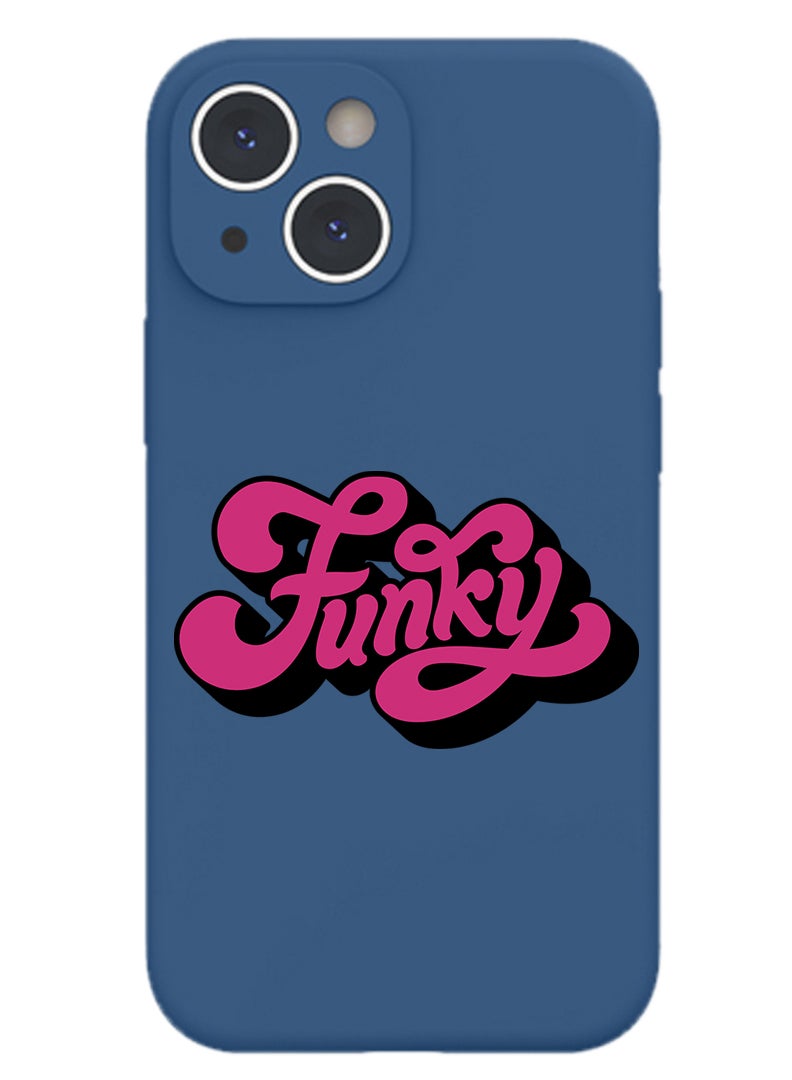 Theodor Protective Slim Fit Case Liquid Silicone Cover with Full Body Protection Anti-Scratch Shockproof Case For iPhone 14 Blue  - Gemini - Image 1