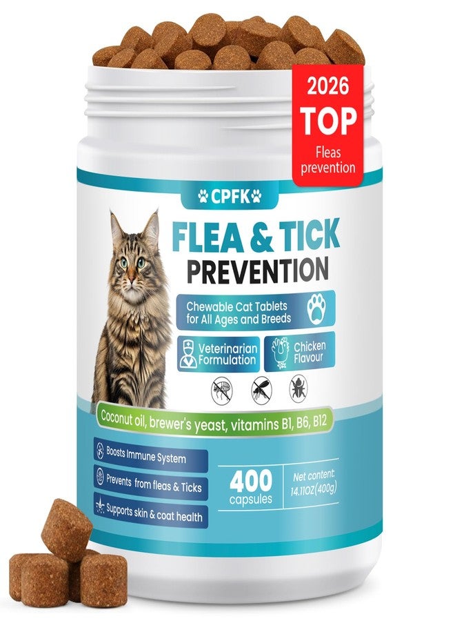 CPFK Chewable Flea Treatment for Cats Flea and Tick Prevention for Cats Chewables Fleas Chewables for Cat of All Breeds and Ages 400 Chewable Tablets - Image 1