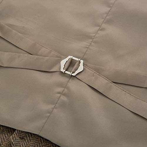 PJ PAUL JONES Mens Suit Vest Slim Fit Herringbone Tweed Vest Button Down Waistcoat - Image 5
