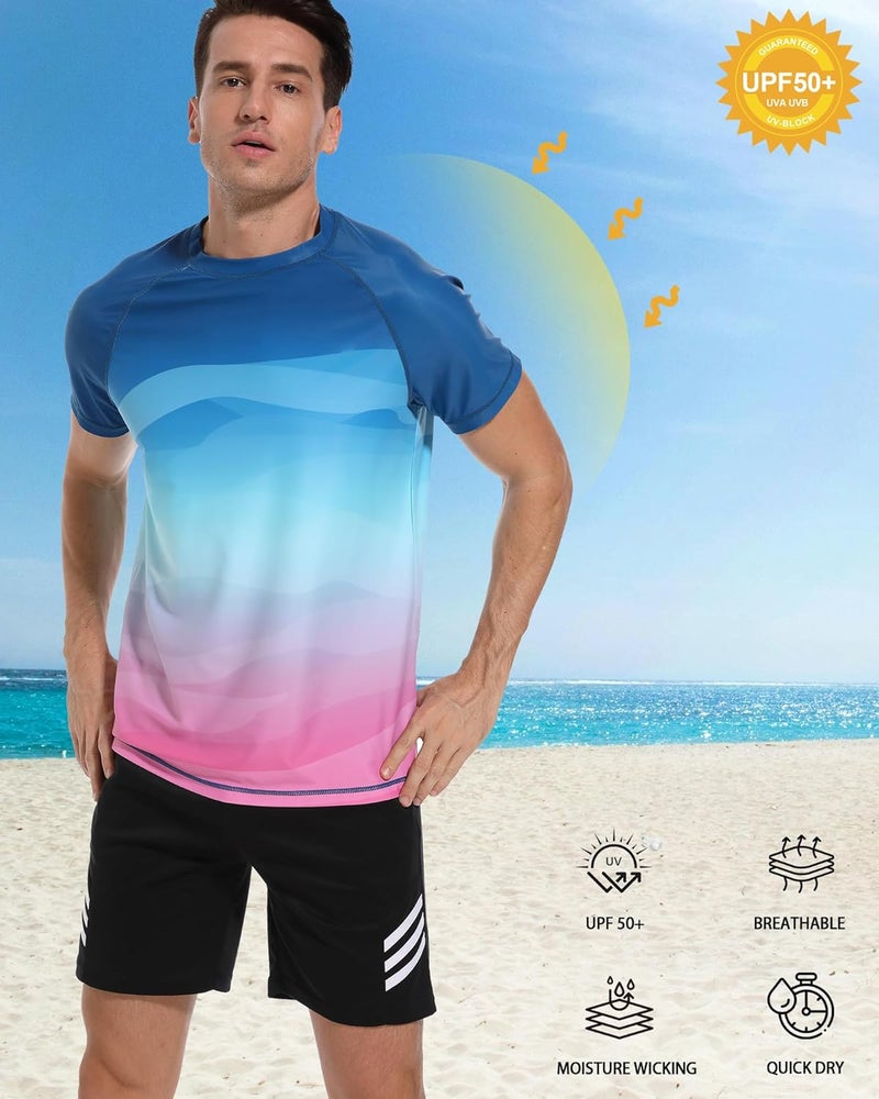 VAYAGER Men's Swim Shirts Rash Guard UPF 50+ T Shirts Quick Dry Loose Fit Water Surfing Shirt - Image 3