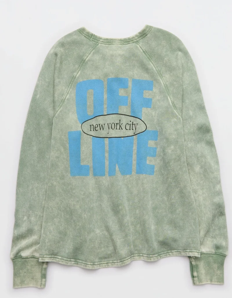 Aerie  OFFLINE By Aerie Keep It 100 Terry Long Sleeve T-Shirt for Women | Best Price UAE