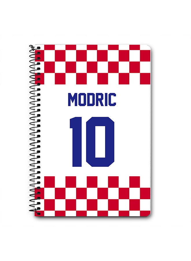 Stylizedd Designer A5 Spiral Notebook Memo Notepad Journal - Football Team - Croatia Player Name - Modric - Image 1