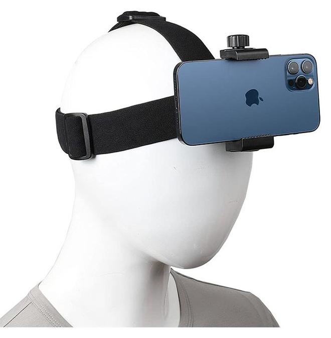 حامل للهاتف المحمول مثبت على الرأس للبث المباشر وتصوير الفيديو، حامل عصابة رأس لكاميرا عرض الشخص الأول قابل للتعديل، متوافق مع معظم الهواتف وكاميرا GoPro - Image 1