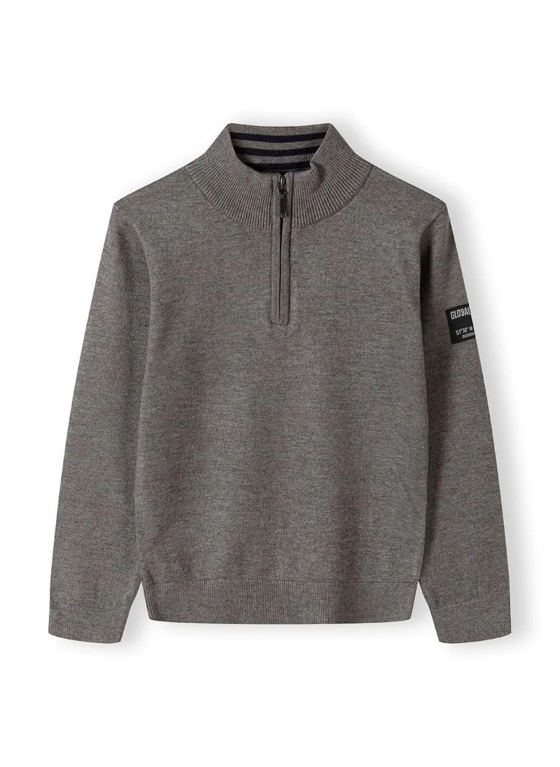 MINOTI Kids Boys Pullover with Half Zipper and Structured Collar