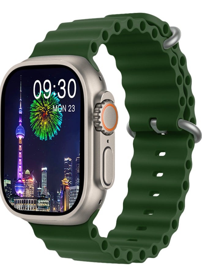 Generic Ultra Strap Compatible with Apple Watch Strap 49mm 45mm 44mm 42mm, Soft Loop Silicone Straps with Buckle Designed for Apple Watch Ultra Series 8 7 SE 6 5 4 3 2 1 - Green  - Image 2