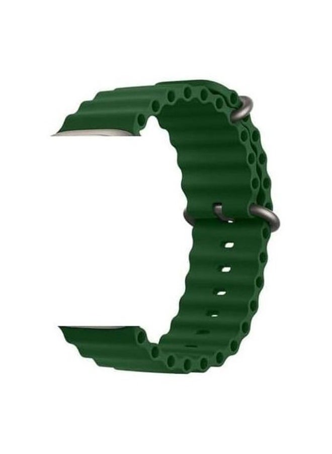 Generic Ultra Strap Compatible with Apple Watch Strap 49mm 45mm 44mm 42mm, Soft Loop Silicone Straps with Buckle Designed for Apple Watch Ultra Series 8 7 SE 6 5 4 3 2 1 - Green  - Image 3