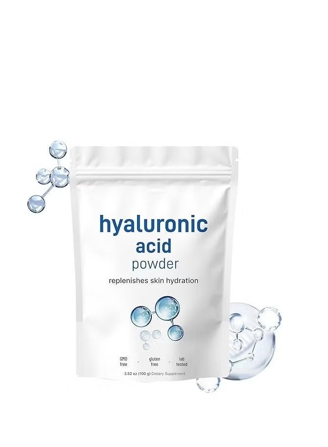 ATRJSZ Hyaluronic Acid Powder For Face, 100g Pure Hyaluronic Powder, Deep Replenishes Skin Hydration, Cosmetic Grade Facial Serums Powders, Hyaluronicacid Supplements For Skin Care, Body