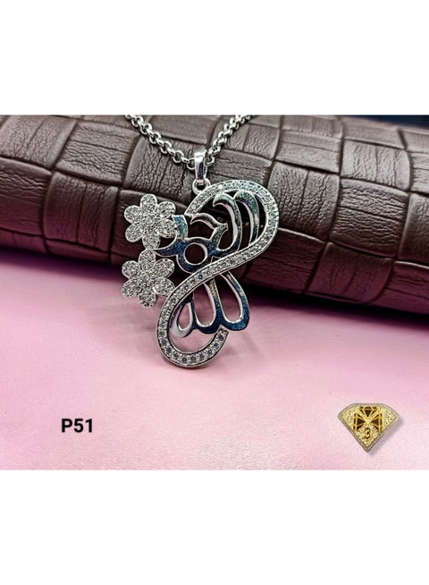 3DIAMONDS Platinum-Plated Necklace withFloral Design – Jewelry for Women