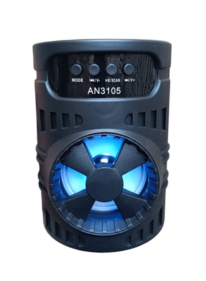 AN3105 Portable Wireless Bluetooth Speaker with USB, Memory Card, Radio and AUX - Image 1